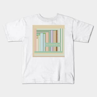 Circuit Board Blips graphic design in tan terra cotta blue green Kids T-Shirt